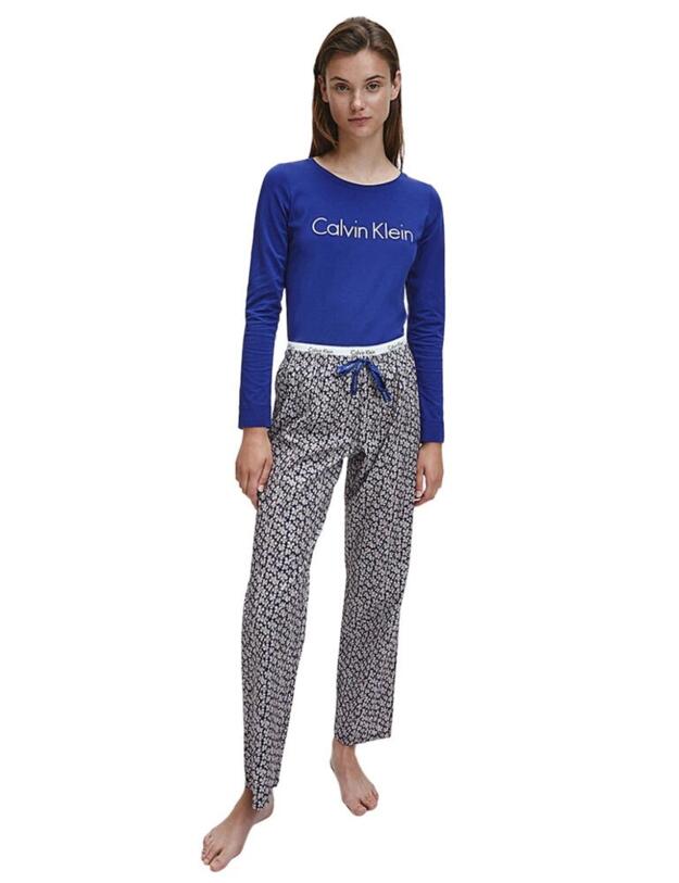000QS6350E Calvin Klein Pyjama Set - QS6350E Space Blue/Crinkle Floral