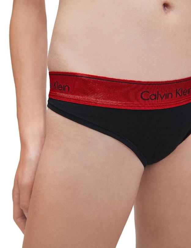 000QF6133E Calvin Klein Modern Cotton Bikini Style Brief - QF6133E Black/Red Gala