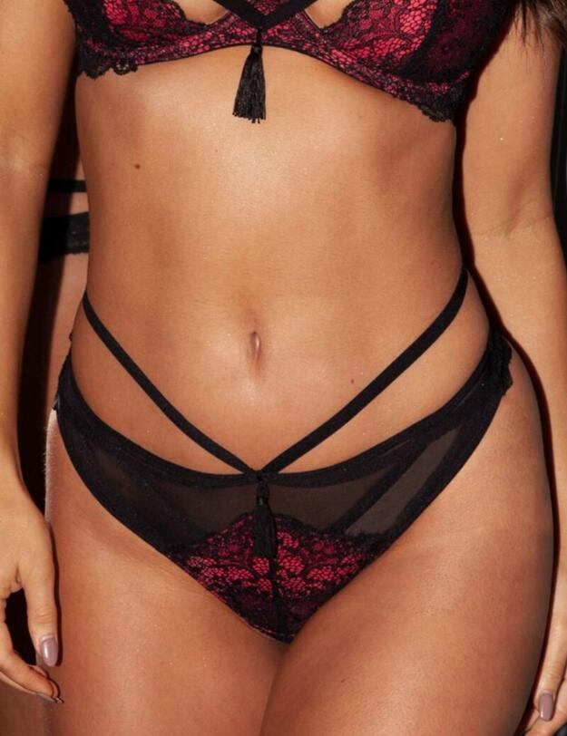 16504 Contradiction by Pour Moi Imagine Thong - 16504 Black/Red