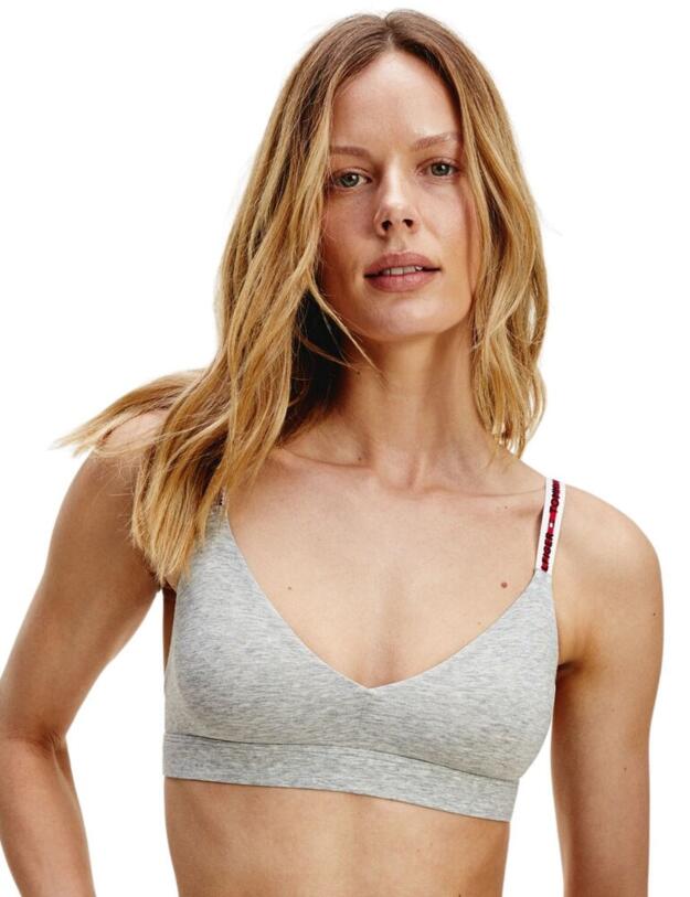 UW0UW02422 Tommy Hilfiger V-Neck Bralette Bra - UW0UW02422 Mid Grey Heather 