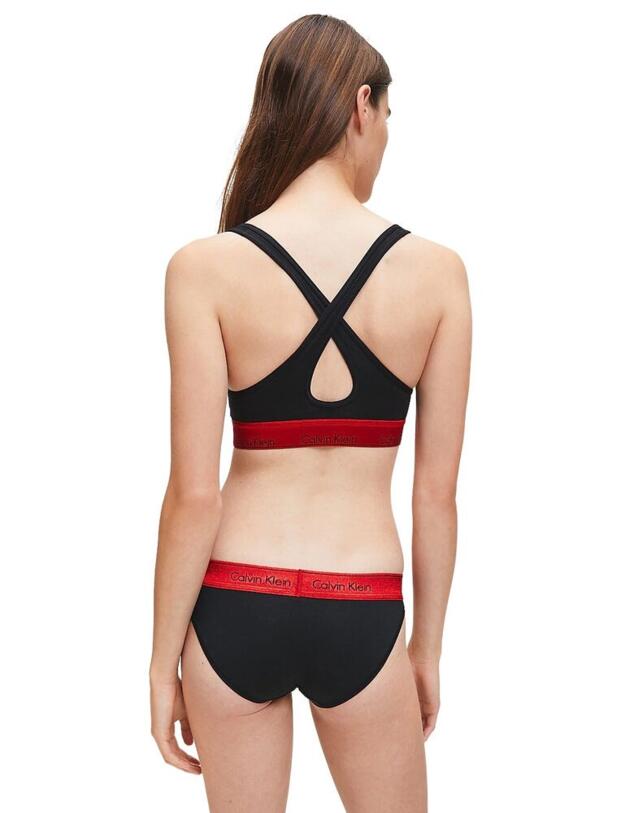000QF6127E Calvin Klein Modern Cotton Racerback Bralette Bra - QF6127E Black/Red Gala