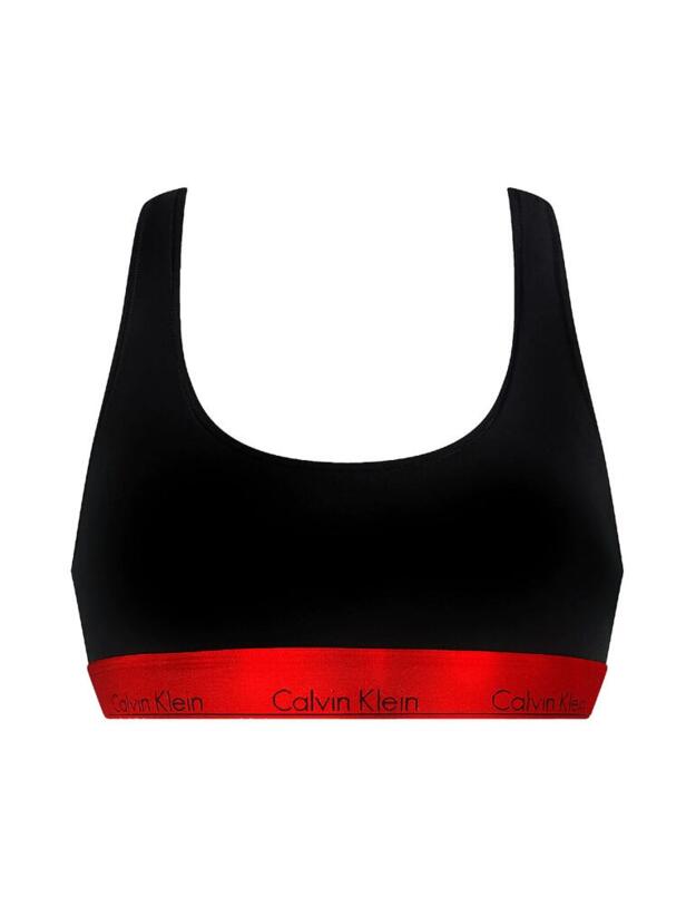 000QF6127E Calvin Klein Modern Cotton Racerback Bralette Bra - QF6127E Black/Red Gala