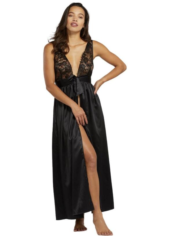 WWL798B Wolf & Whistle Fabia Eyelash Lace Chemise - WWL798B Black