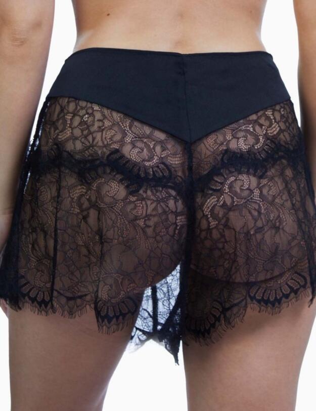 BPB087 Playful Promises Bettie Page Doris Heart French Knicker - BPB087 Black