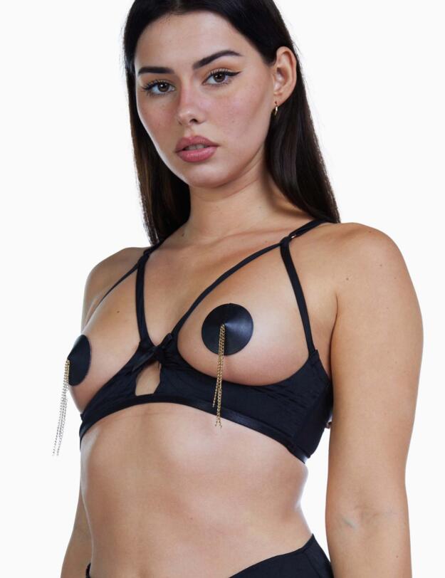 BP087 Playful Promises Bettie Page Doris Cupless Bra - BP087 Black