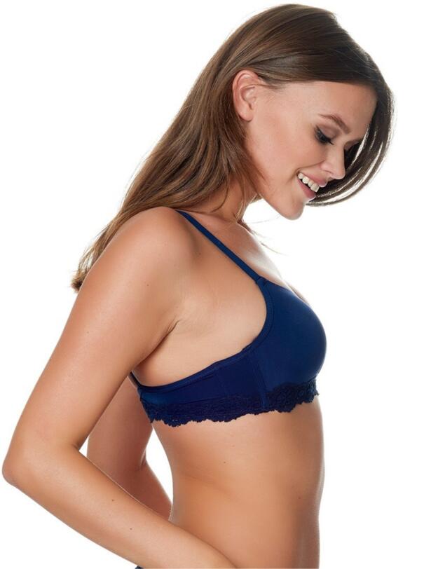 056034 After Eden Lyonne Padded Lace Bra - 056034 Dark Blue