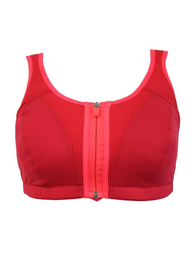 97006 Pour Moi Energy Zip Front Sports Bra - 97006 Red/Cherry