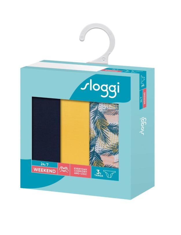 10197969 Sloggi 24/7 Weekend Tanga 3 Pack Brief - 10197969 Blue/Light Combination