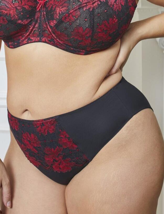 18706 Pour Moi Decadence High Waist Brief - 18706 Red/Black