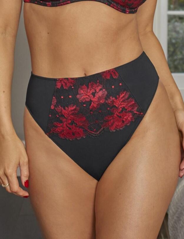 18706 Pour Moi Decadence High Waist Brief - 18706 Red/Black