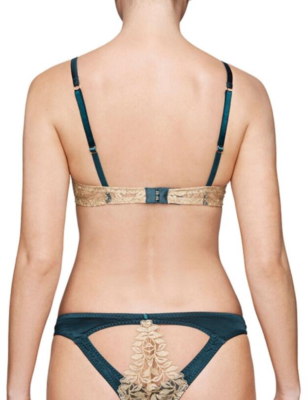 SET-005-09 Coco De Mer Setaria Balcony Button Bra - SET-005-09 Teal & Antique Gold