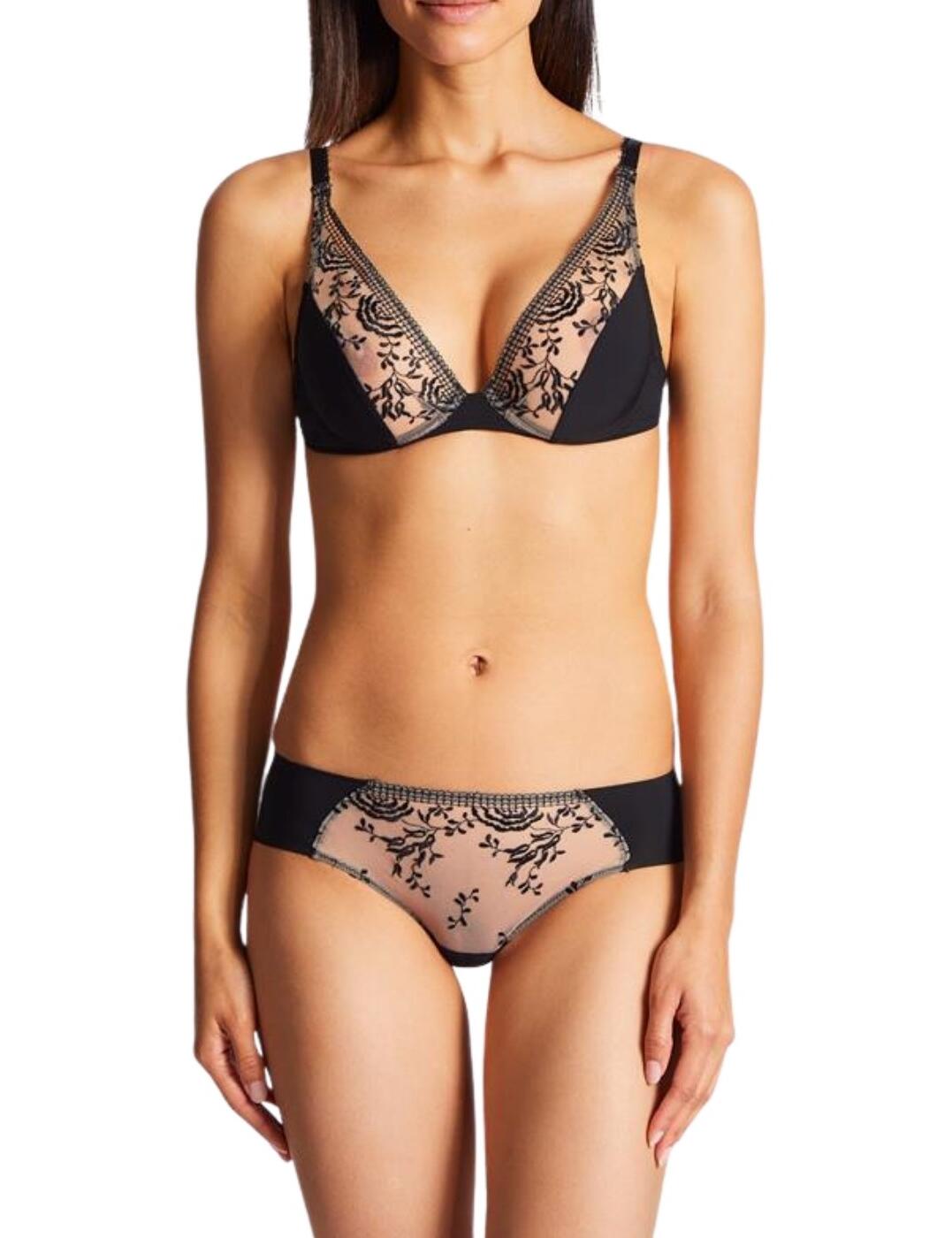 PF12 Aubade Fleur De Passion Triangle Bra PF12 Noir