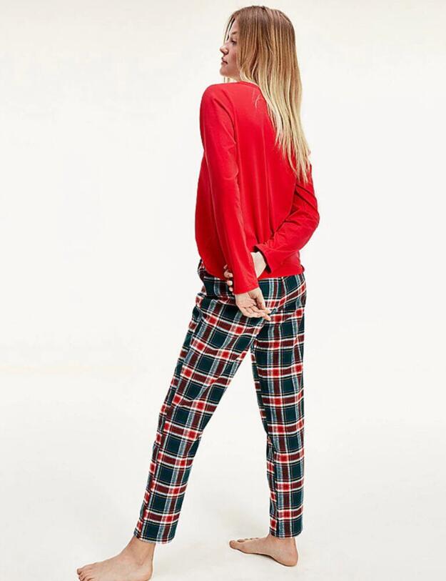 UW0UW02570 Tommy Hilfiger Plaid Pyjama Set - UW0UW02570 Primary Red/Cypress Green 