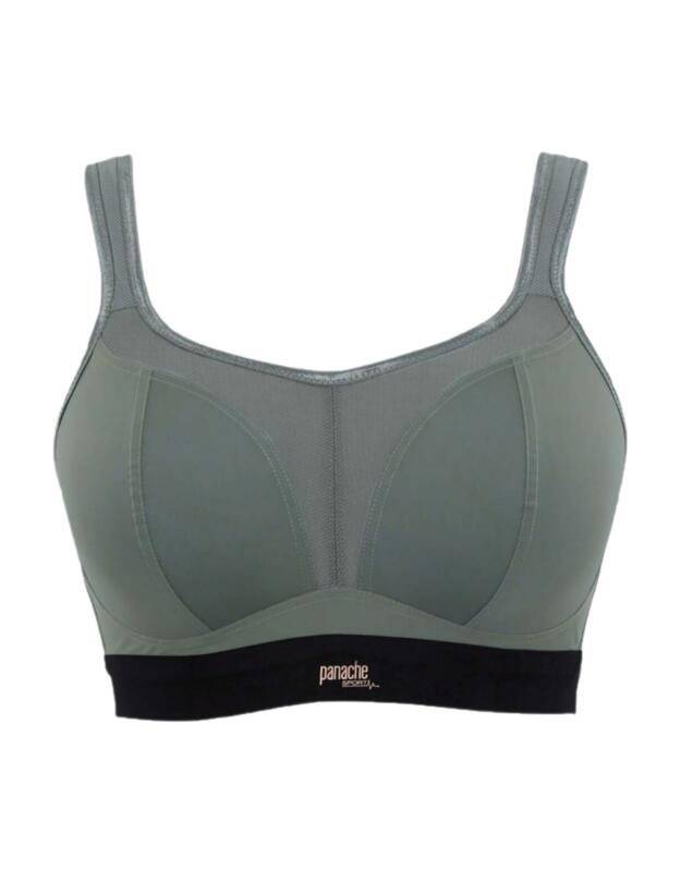 7341B Panache Sports Non-Wired Sports Bra - 7341B Khaki/Black