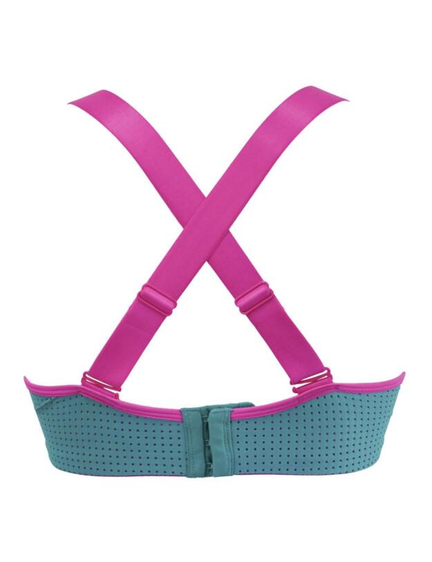 97003 Pour Moi Energy Empower Padded Underwired Sports Bra - 97003 Green/Pink