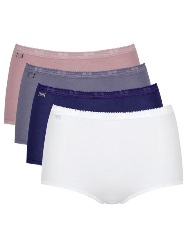 10103326 Sloggi Basic+ Maxi Brief 4 Pack - 10103326 Lilac/Dark Combination