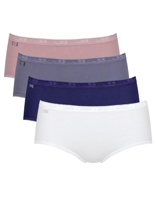 10071781 Sloggi Basic+ Midi Brief 4 Pack - 10071781 Lilac/Dark Combination