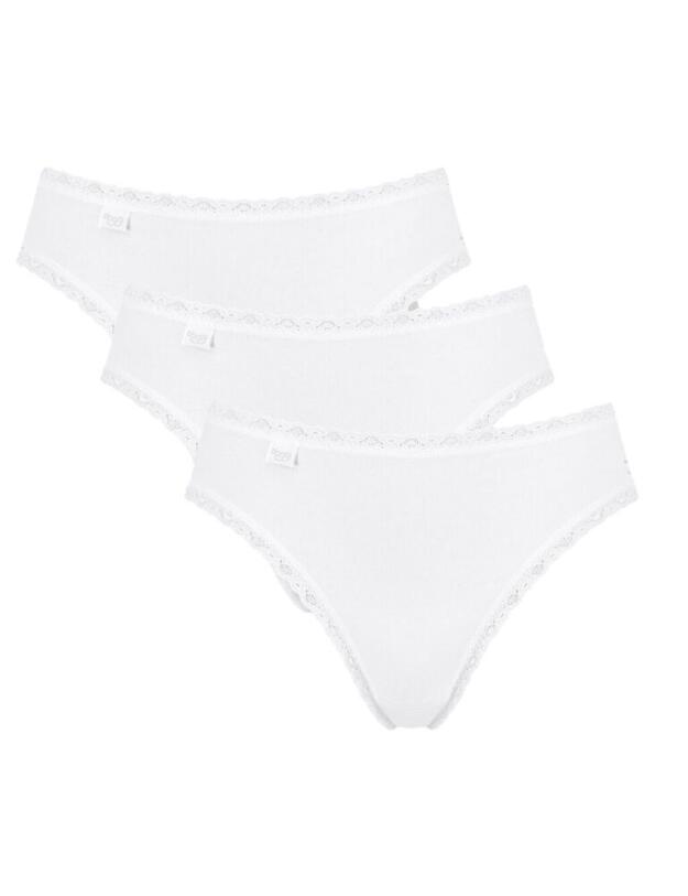 10167199 Sloggi 24/7 Cotton Lace Tai Brief 3 Pack - 10167199 White