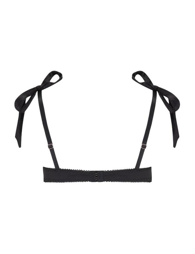 AUD-005-01 Muse by Coco De Mer Audrey Balcony Bra - AUD-005-01 Black