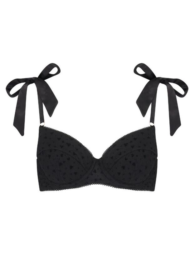 AUD-005-01 Muse by Coco De Mer Audrey Balcony Bra - AUD-005-01 Black