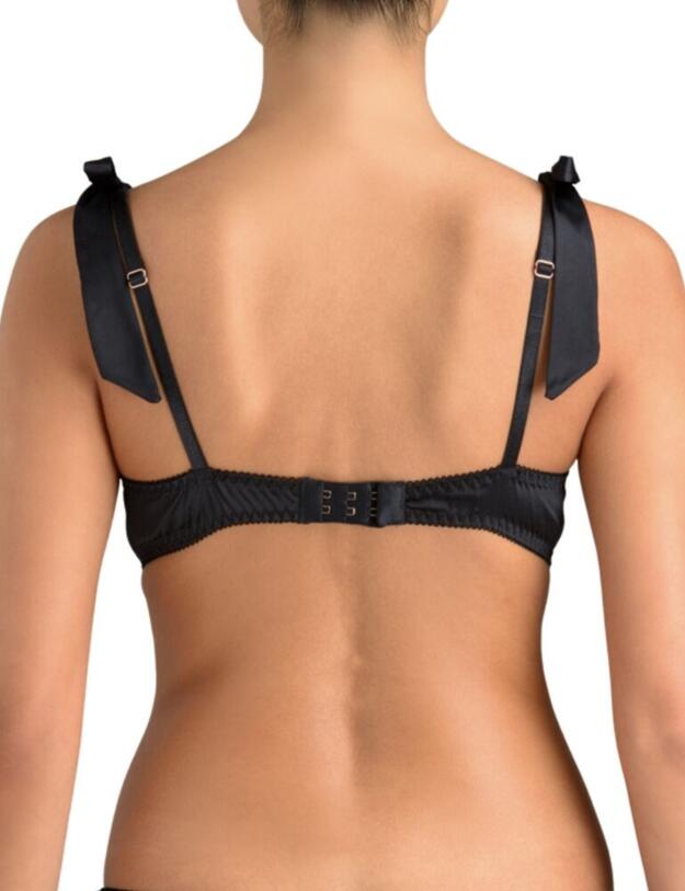 AUD-005-01 Muse by Coco De Mer Audrey Balcony Bra - AUD-005-01 Black
