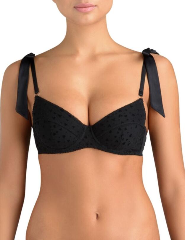 AUD-005-01 Muse by Coco De Mer Audrey Balcony Bra - AUD-005-01 Black