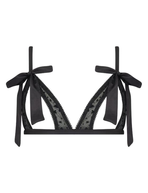 AUD-002-01 Muse by Coco De Mer Audrey Open Triangle Bra - AUD-002-01 Black