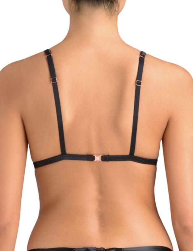AUD-002-01 Muse by Coco De Mer Audrey Open Triangle Bra - AUD-002-01 Black