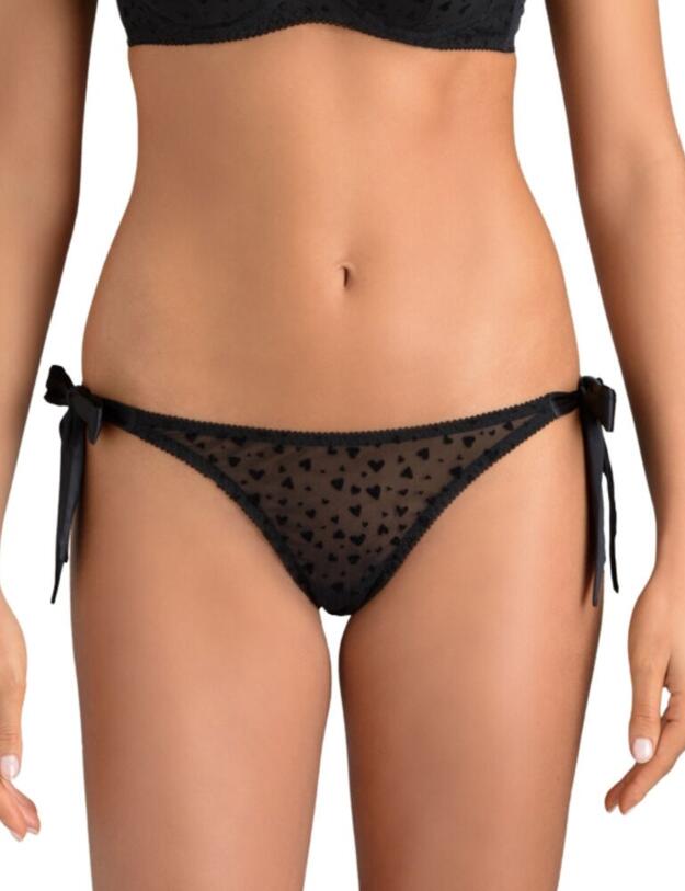 AUD-016-01 Muse by Coco De Mer Audrey Tie Side Knicker - AUD-016-01 Black
