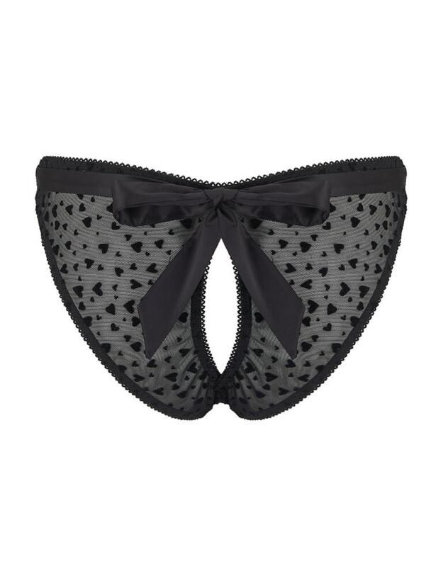 AUD-014-01 Muse by Coco De Mer Audrey Open  Knicker - AUD-014-01 Black