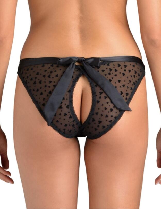 AUD-014-01 Muse by Coco De Mer Audrey Open  Knicker - AUD-014-01 Black
