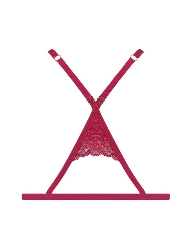 MYN-002-04 Muse by Coco De Mer Marilyn Open Triangle Bra - MYN-002-04 Raspberry