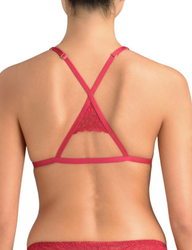 MYN-002-04 Muse by Coco De Mer Marilyn Open Triangle Bra - MYN-002-04 Raspberry