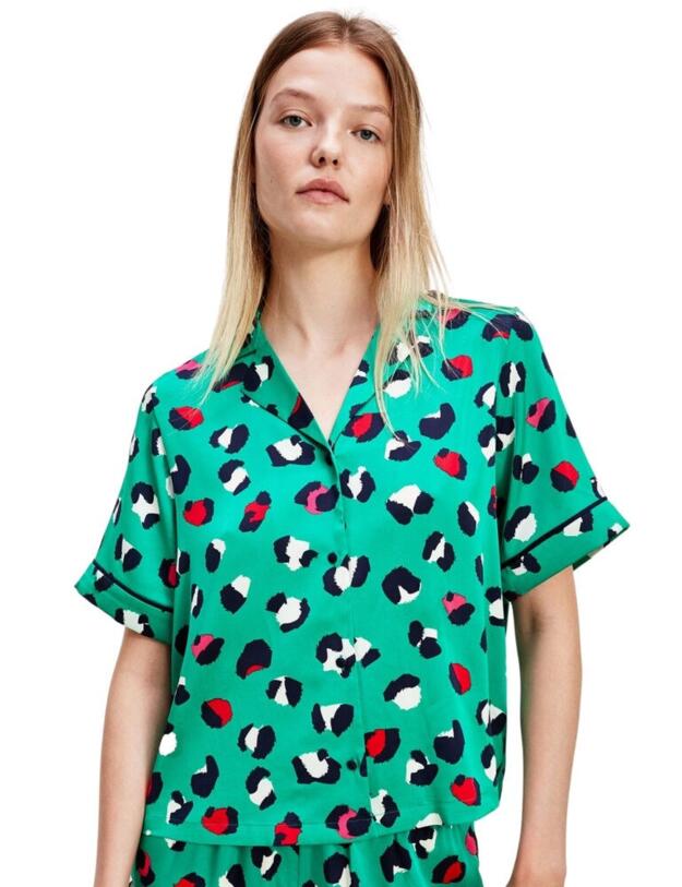 UW0UW02351 Tommy Hilfiger Woven Top - UW0UW02351 Emerald