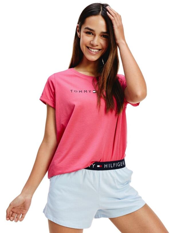UW0UW02363 Tommy Hilfiger SS Short Set - UW0UW02363 Raspberry Wine / Cashmere Blue