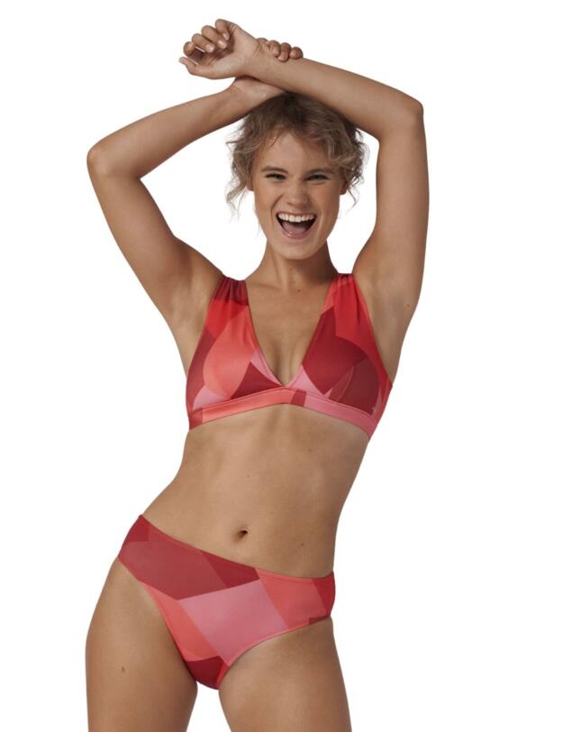 10207628 Sloggi Women Shore Kiritimati High Leg Brief - 10207628 Red/Light Combination