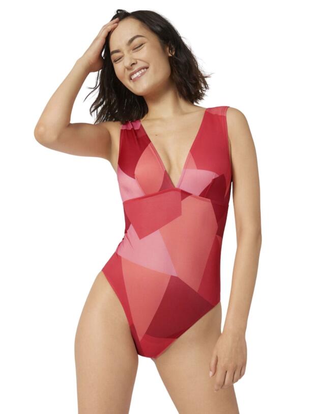 10207638 Sloggi Women Shore Kiritimati One Piece - 10207638 Red/Light Combination