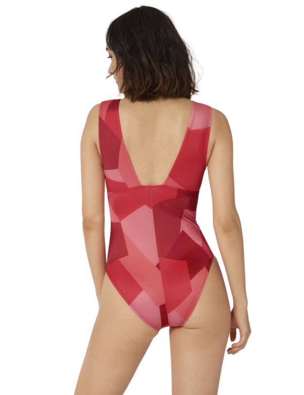 10207638 Sloggi Women Shore Kiritimati One Piece - 10207638 Red/Light Combination