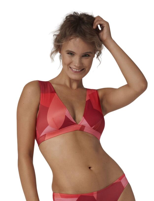 10207678 Sloggi Women Shore Kiritimati Bikini Top - 10207678 Red/Light Combination