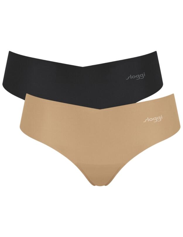 10198407 Sloggi Zero Microfibre Hipstring Brief 2 Pack - 10198407 Skin/Dark Combination