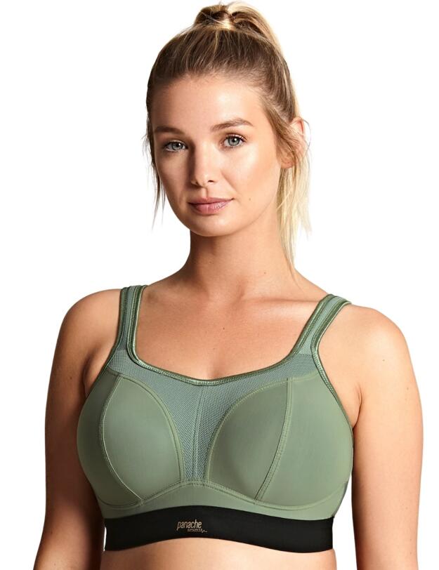 7341B Panache Sports Non-Wired Sports Bra - 7341B Khaki/Black