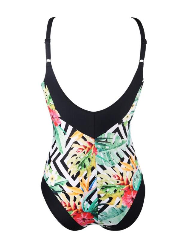  Pour Moi Jungle Geo Contour Control Swimsuit Multi 