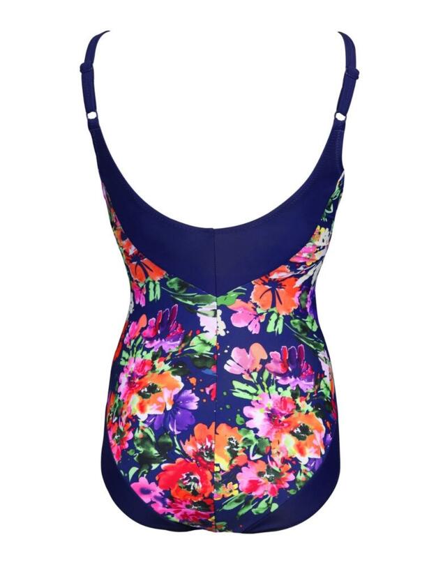  Pour Moi Flowers Contour Control Swimsuit Navy
