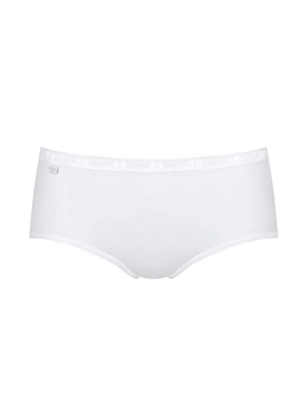 Sloggi Basic+ Midi Brief 3 Pack in White/Light Combination