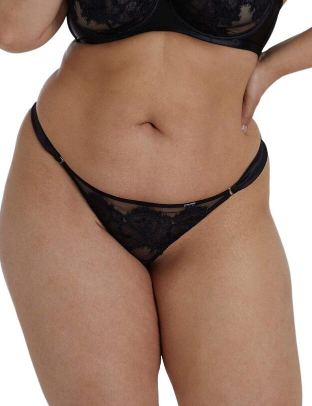 Playful Promises Anneliese Curve Brazilian Thong in Black