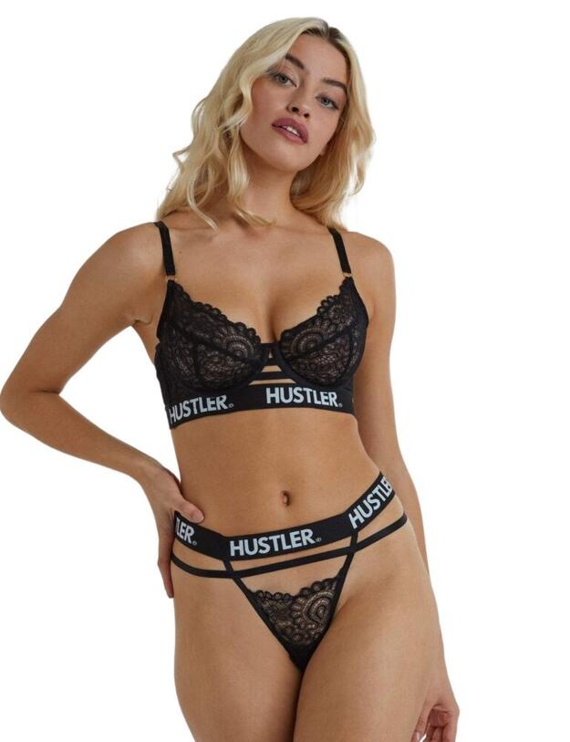  Playful Promises Hustler Lace Thong Black