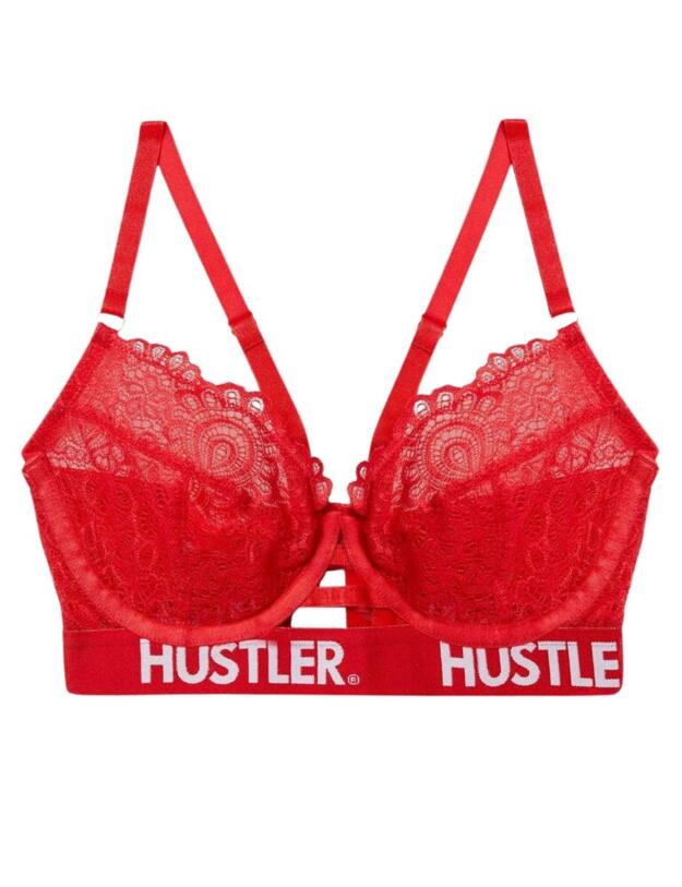 Playful Promises Hustler Curve Lace Bra Red