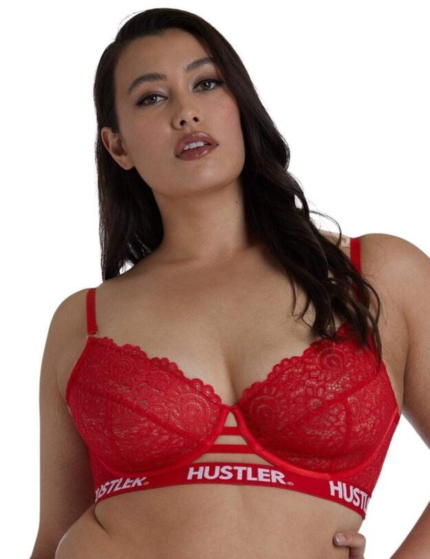 Playful Promises Hustler Curve Lace Bra Red