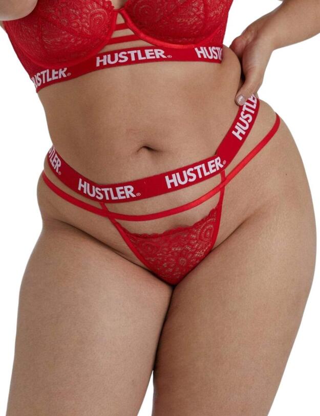 Playful Promises Hustler Curve Lace Thong Red