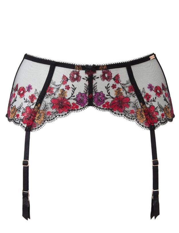Gossard VIP Bouquet Suspender Belt Black/Red